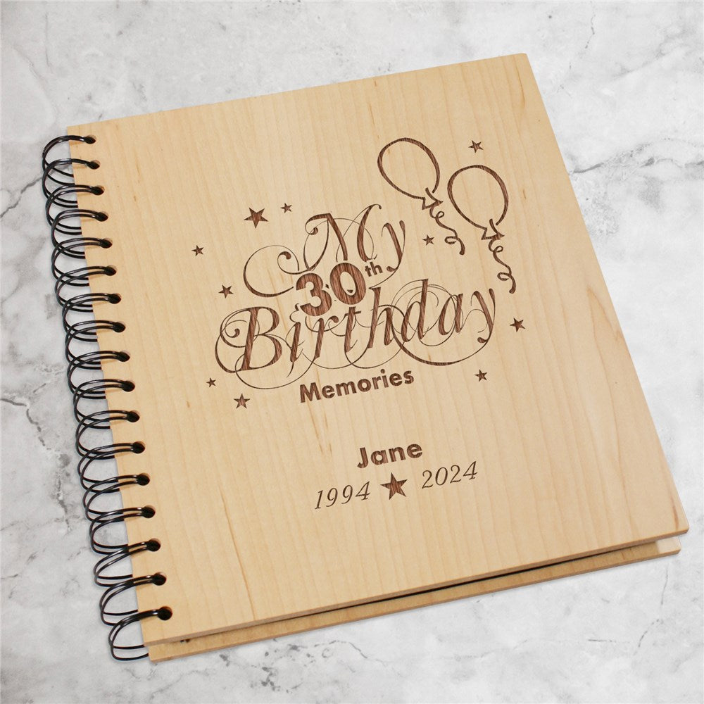 30th Birthday Wood Photo Album