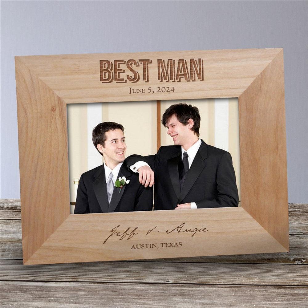 Engraved Groomsmen Wood Picture Frame-Sunny Jar Personalized Gifts