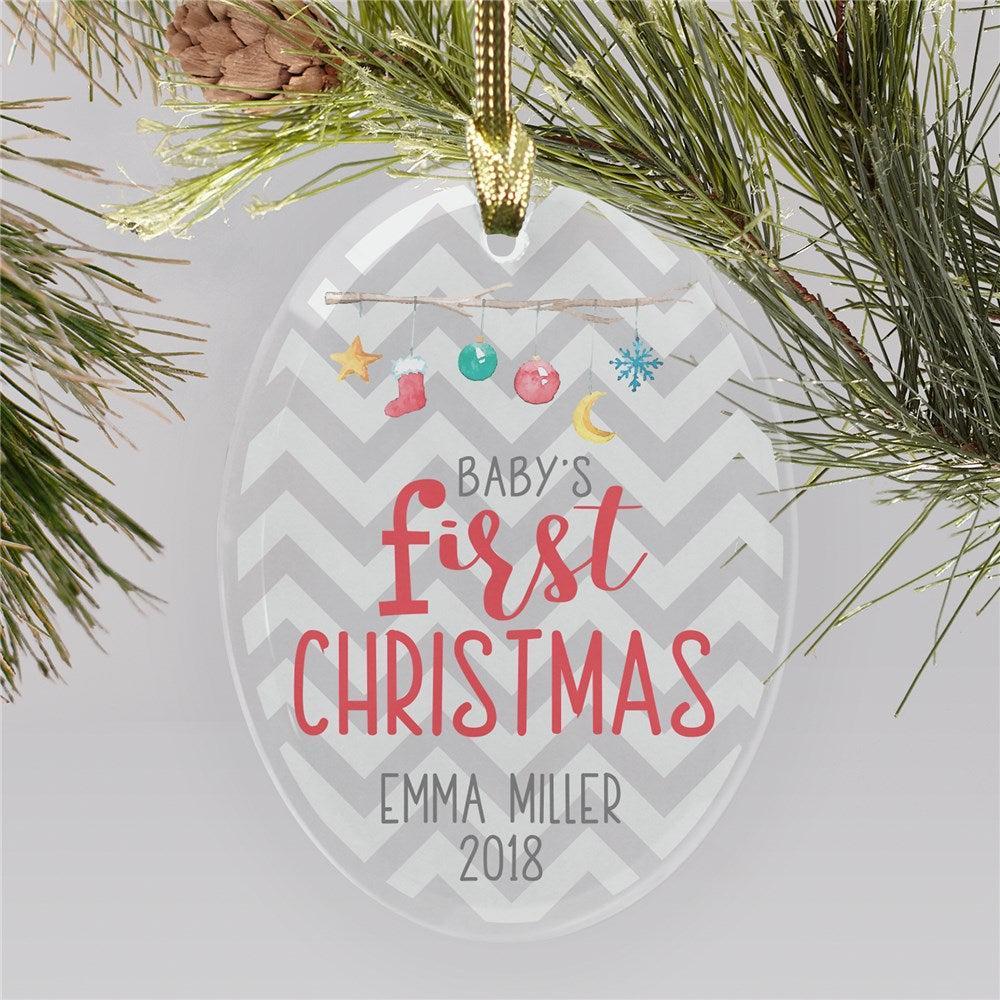 Personalized Baby 1st Christmas Glass Ornament-Sunny Jar Personalized Gifts