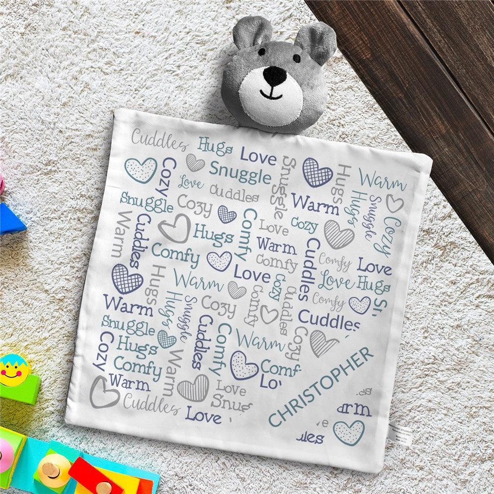 Personalized Cuddle Baby Word Art Bear Lovie-Sunny Jar Personalized Gifts