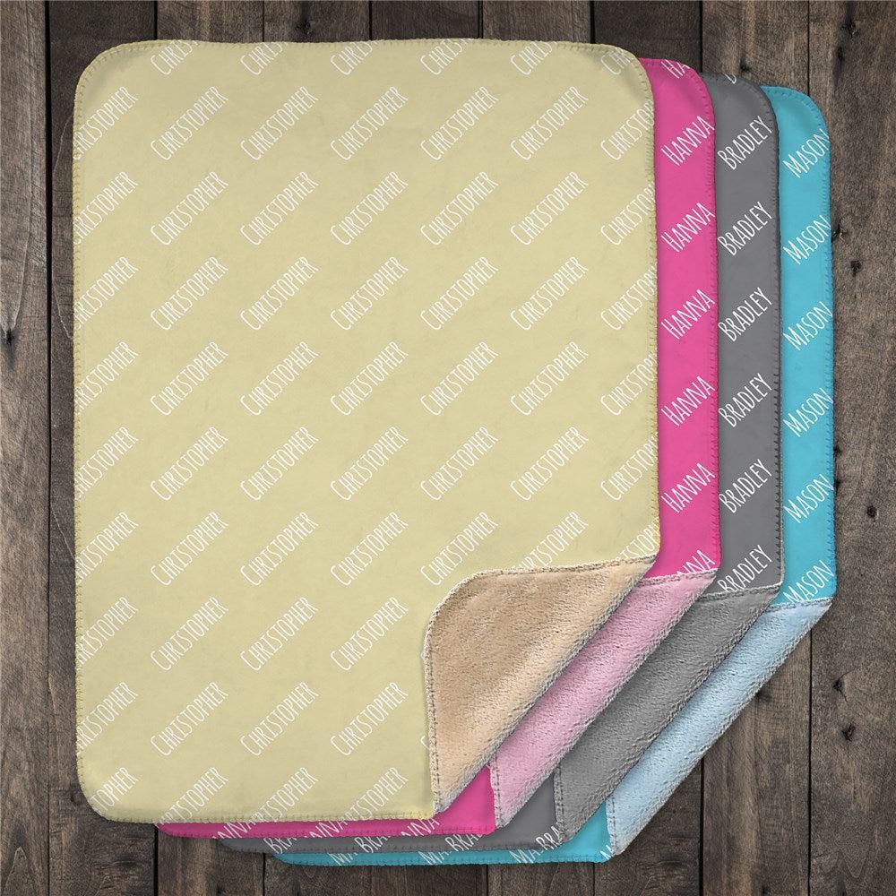 Personalized Repeating Baby Name Baby Sherpa Blanket-Sunny Jar Personalized Gifts