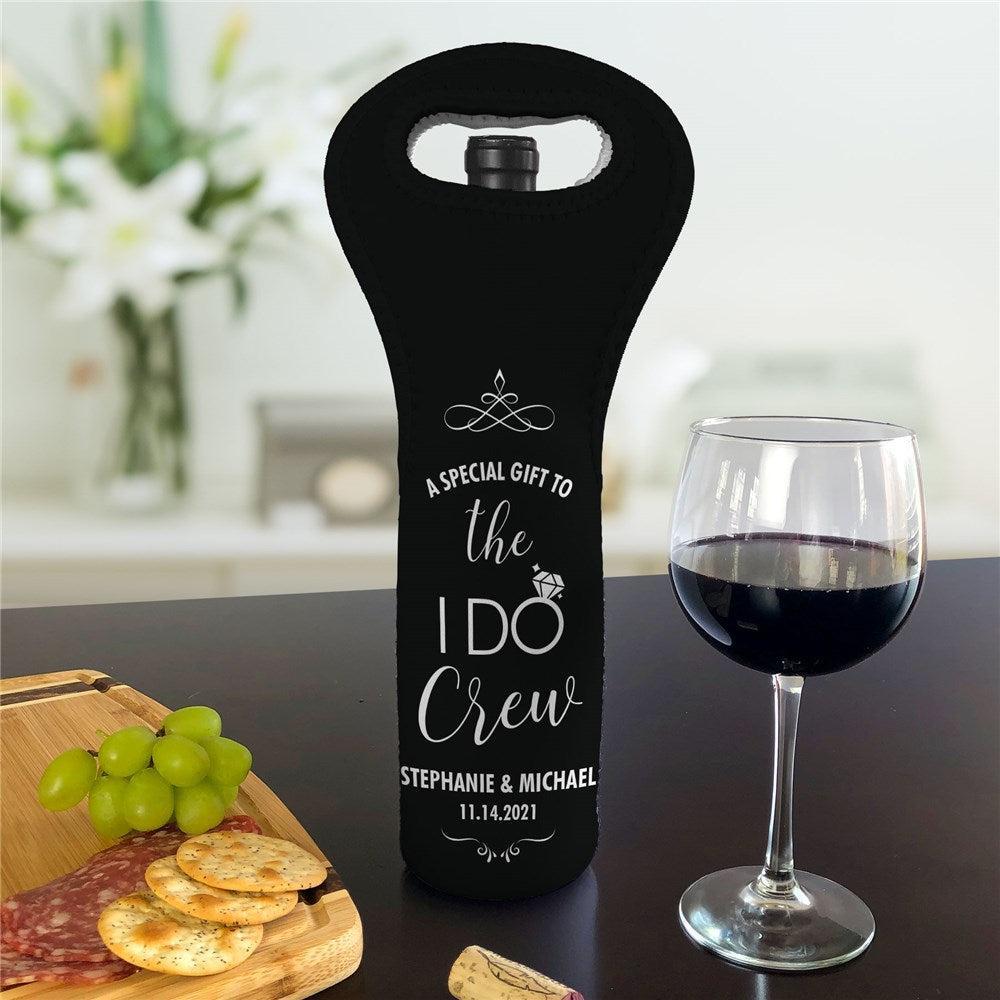 Personalized The I Do Crew Insulated Wine Gift Bag-Sunny Jar Personalized Gifts