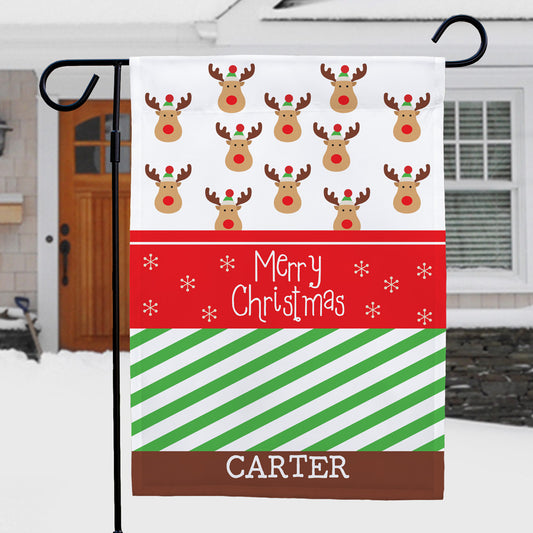 Christmas Reindeer Garden Flag