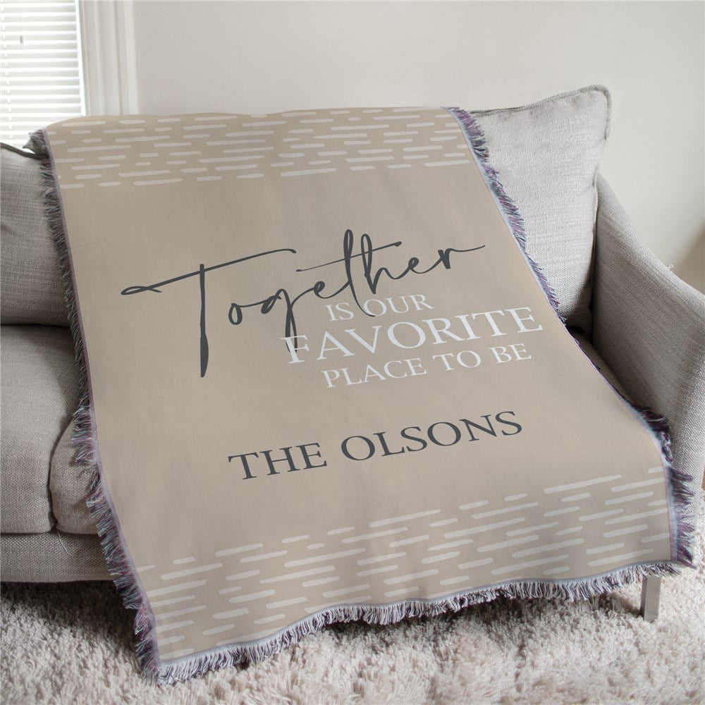 Personalized Together Is Our Favorite Place Afghan Throw