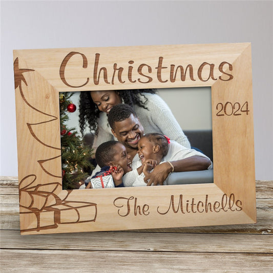 Christmas Tree Personalized Wood Picture Frame