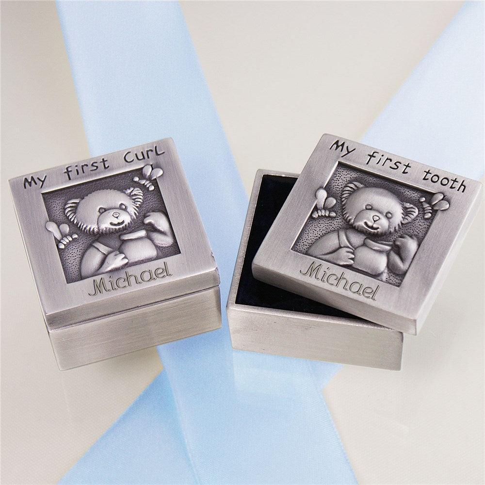 Baby First Curl and Tooth Silver Box Set-Sunny Jar Personalized Gifts