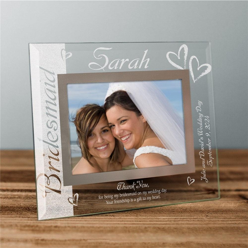 Bridesmaid Glass Picture Frame-Sunny Jar Personalized Gifts
