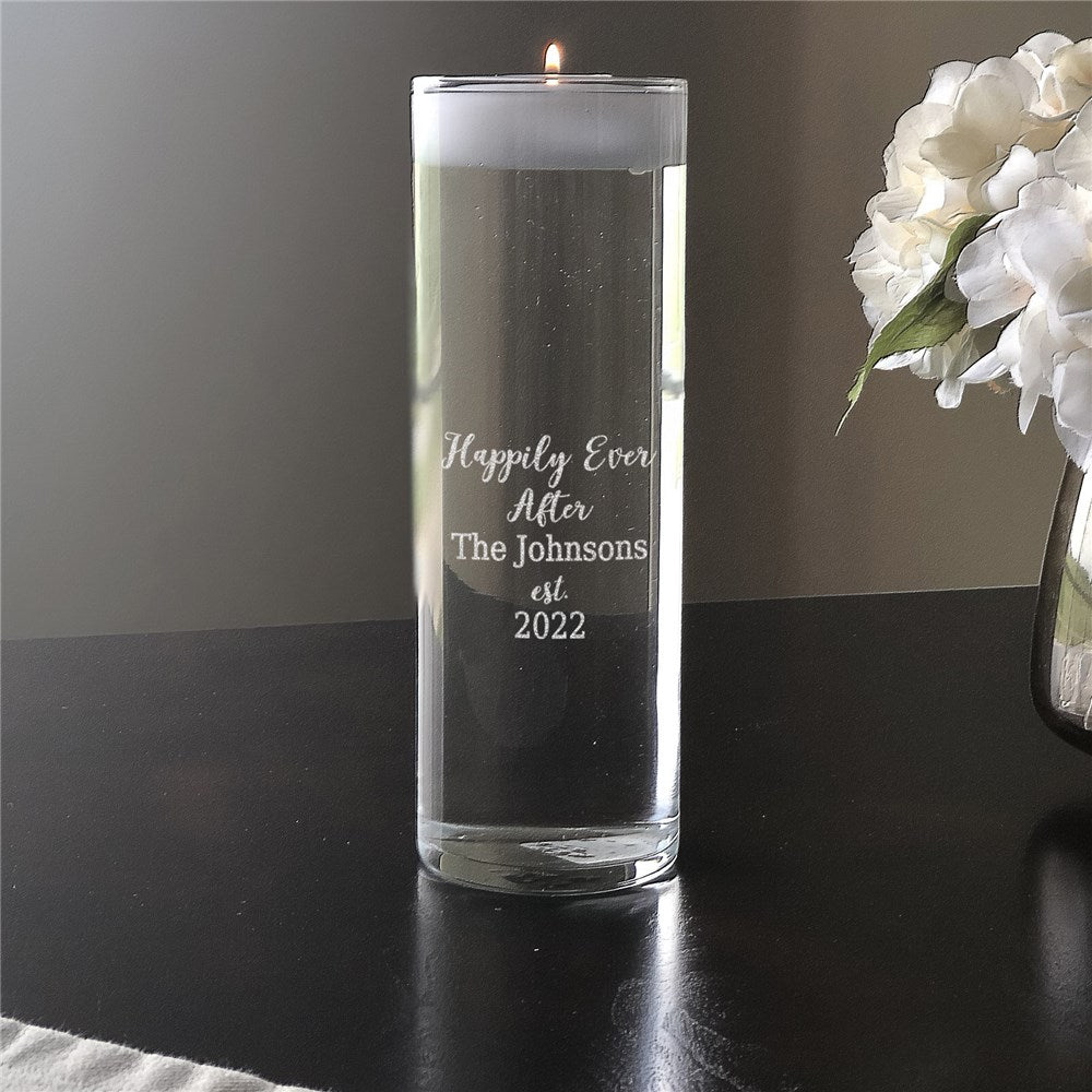 Engraved Happily Ever After Candle Vase-Sunny Jar Personalized Gifts