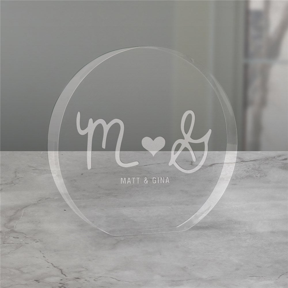 Engraved Initials Cake Topper-Sunny Jar Personalized Gifts