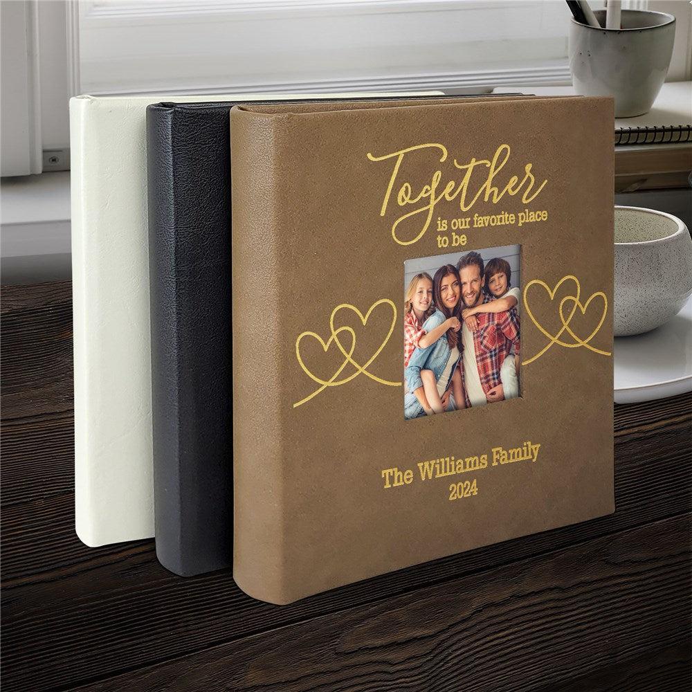 Engraved Together is our Favorite Place to be with hearts Photo Album-Sunny Jar Personalized Gifts