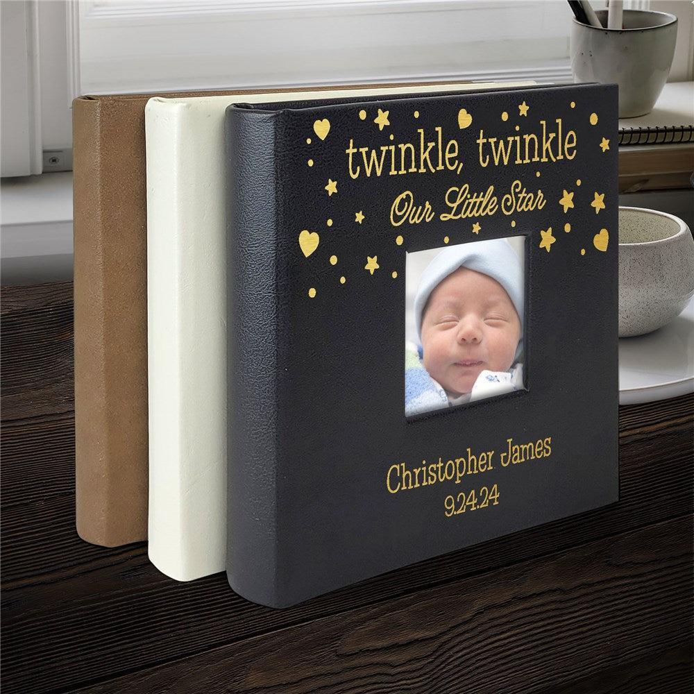 Engraved Twinkle Twinkle, Our Little Star Leatherette Photo Album-Sunny Jar Personalized Gifts