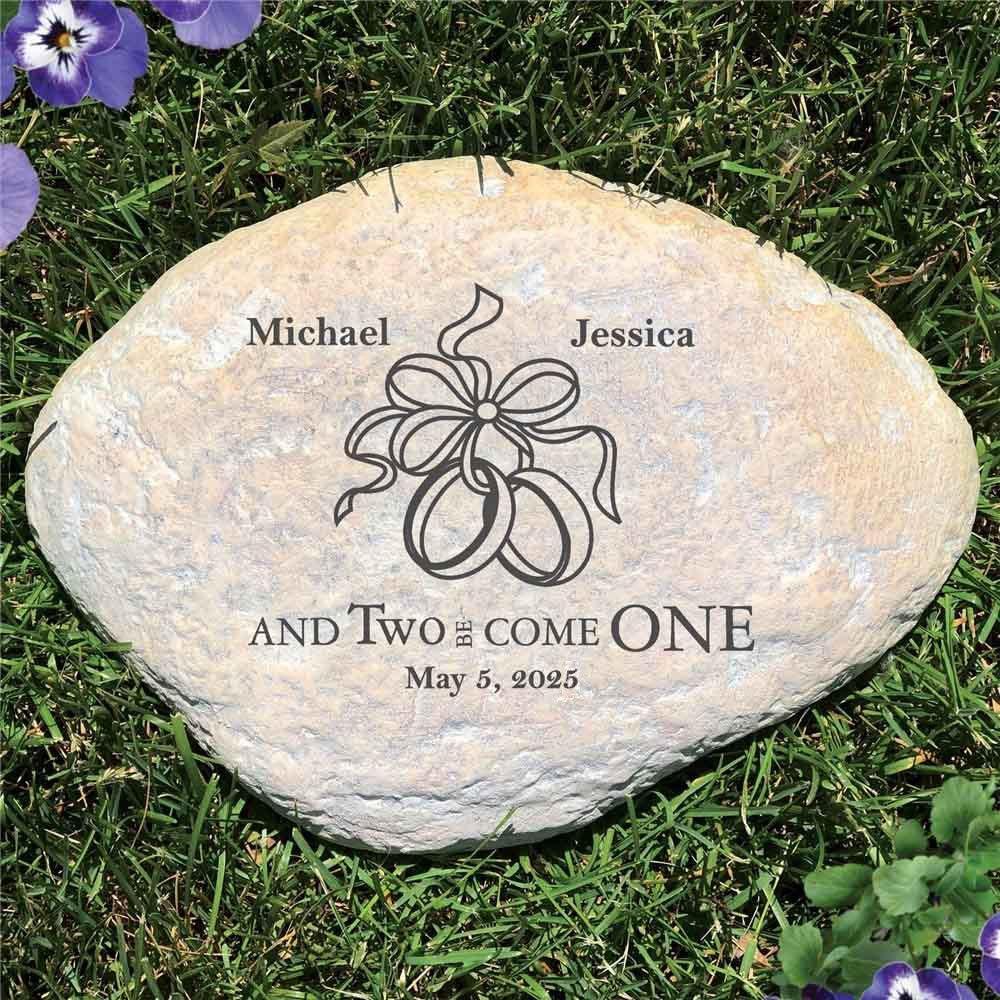 Engraved Two Became One Wedding Garden Stone-Sunny Jar Personalized Gifts