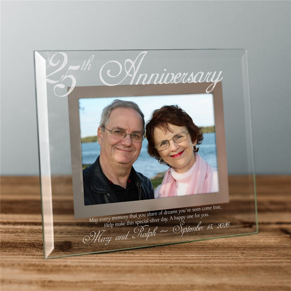25th Anniversary Glass Picture Frame