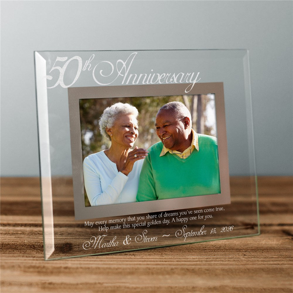 50th Anniversary Glass Picture Frame