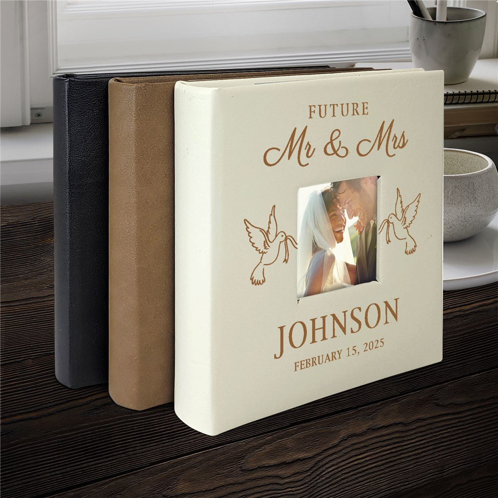 Engraved Future Mr & Mrs with Doves Leatherette Photo Album