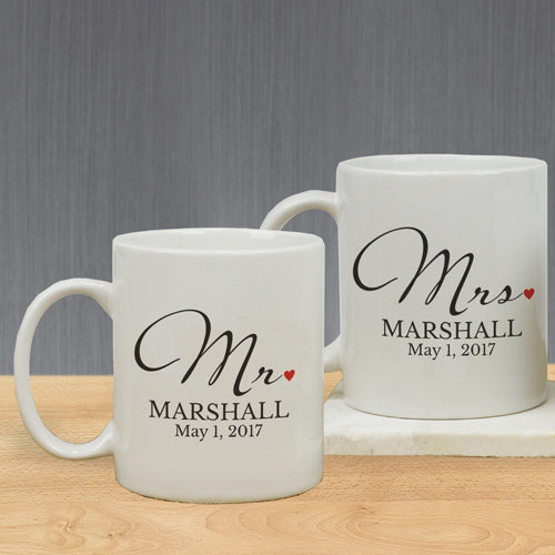 Mr and Mrs Personalized Mug Set
