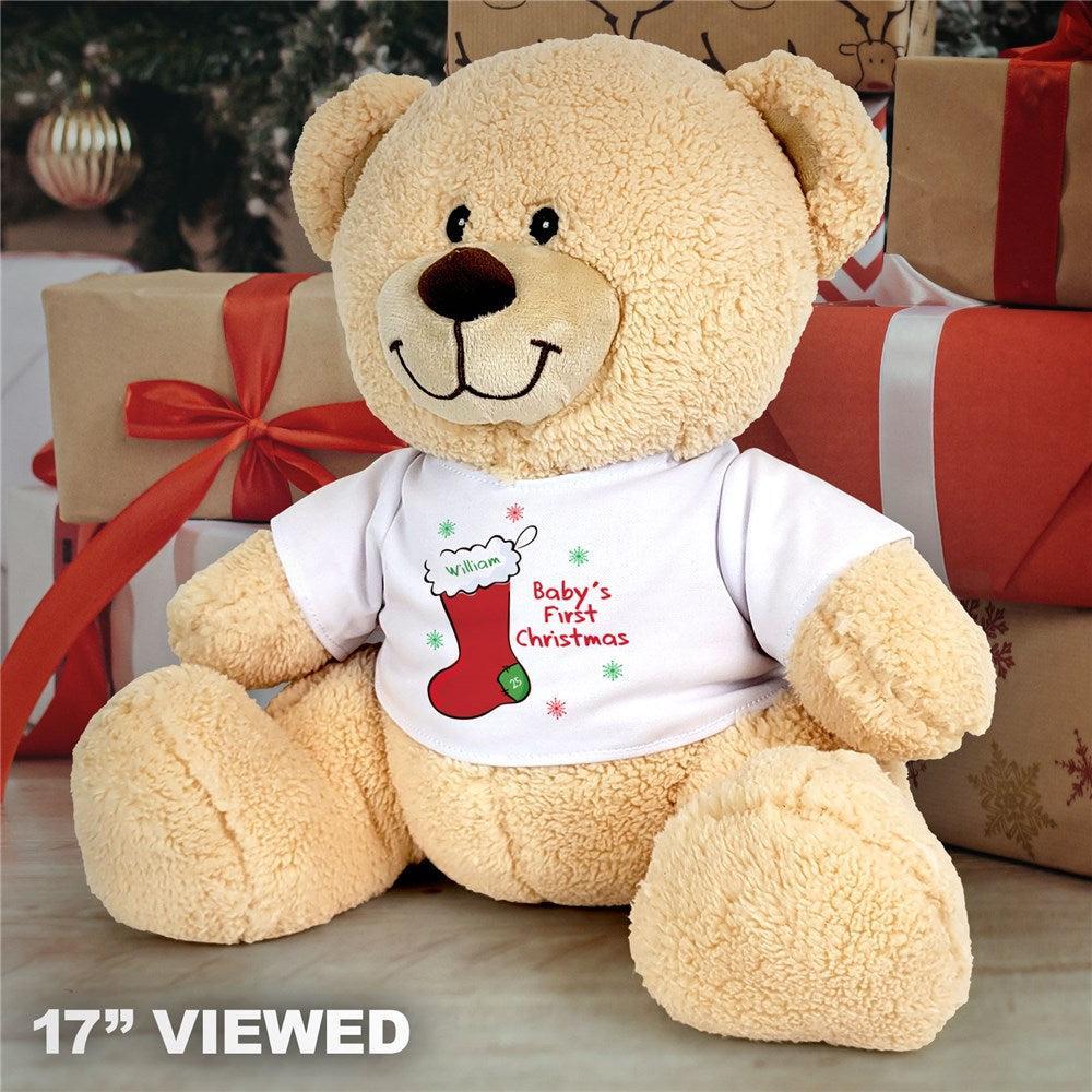 Personalized Baby's First Christmas 12" Teddy Bear-Sunny Jar Personalized Gifts