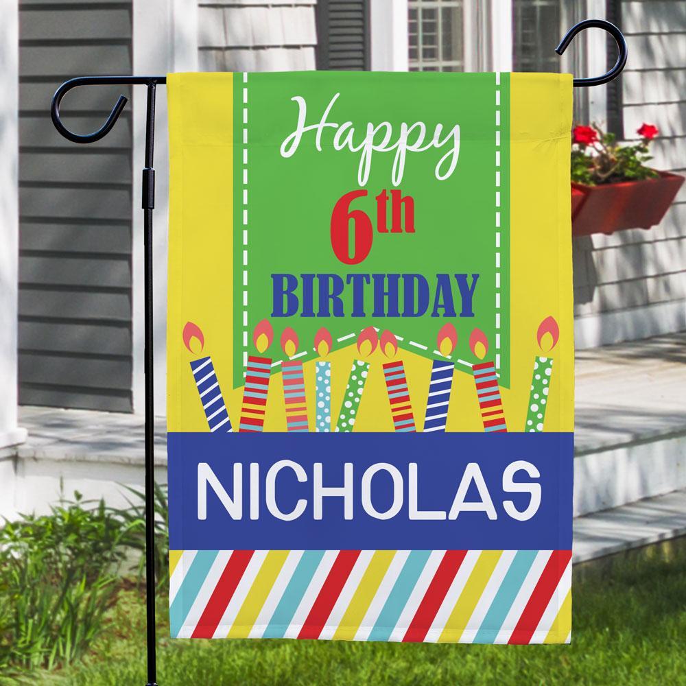 Personalized Birthday Candles Garden Flag-Sunny Jar Personalized Gifts