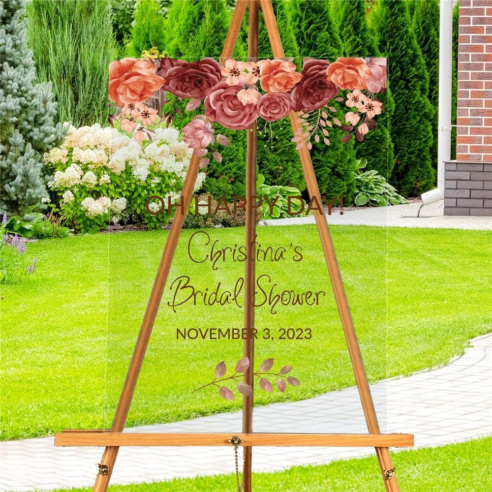 Personalized Fall Floral Acrylic Sign-Sunny Jar Personalized Gifts