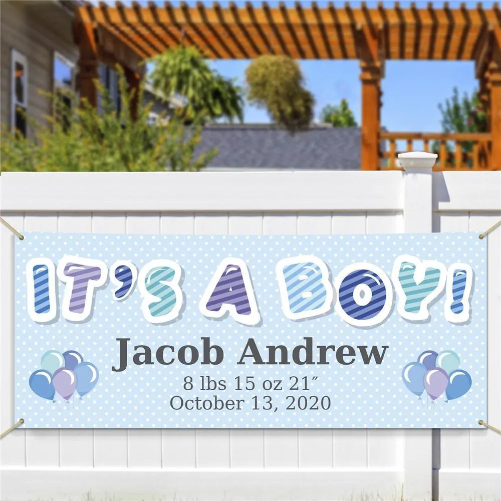 Personalized It's A Boy Banner-Sunny Jar Personalized Gifts