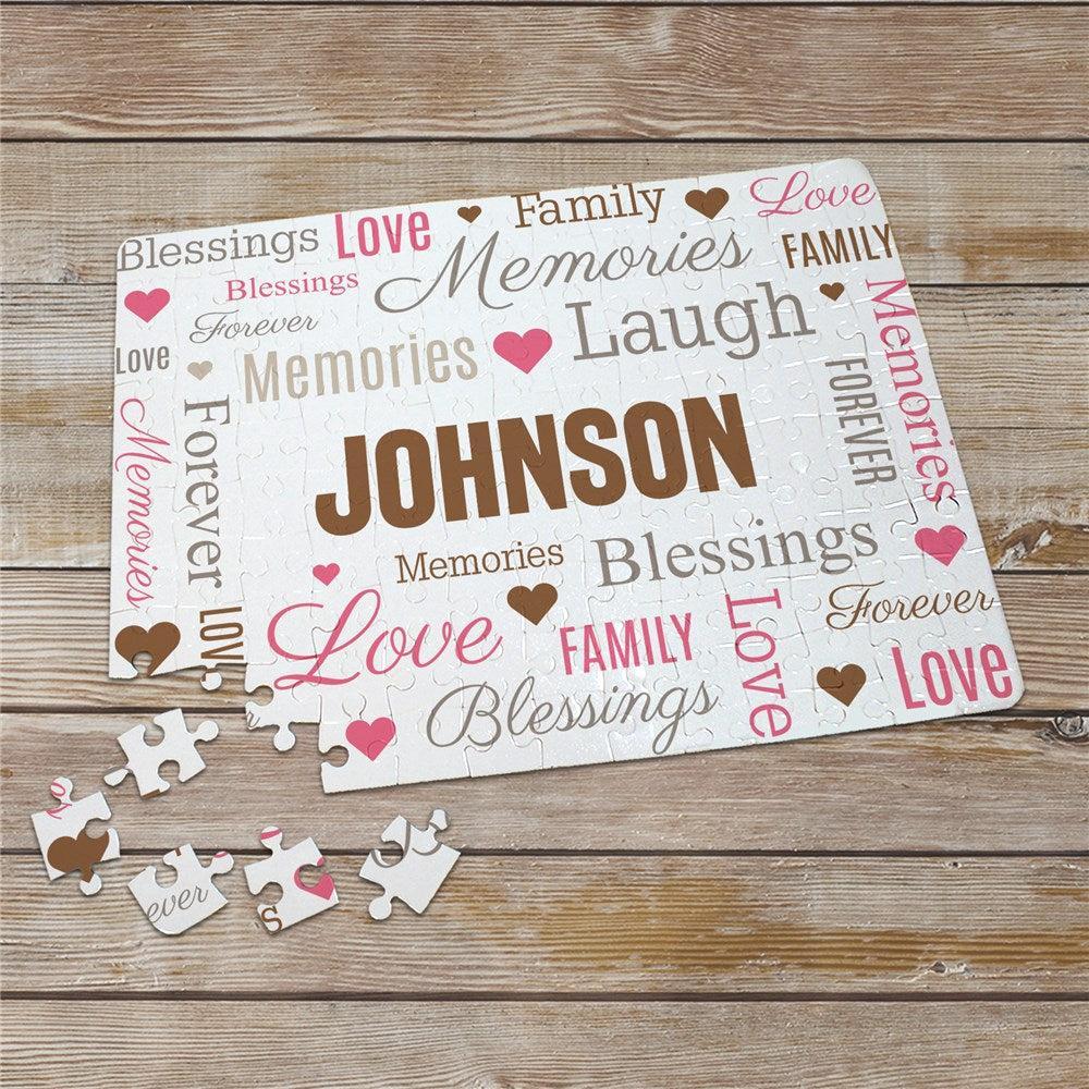 Personalized Memories, Laugh Heart Family Static Word Art Puzzle-Sunny Jar Personalized Gifts