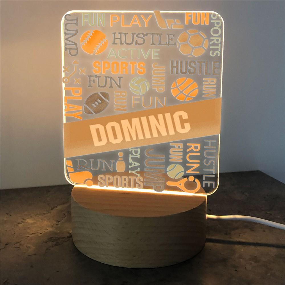 Personalized Sports Static Word Art Square Light Up Sign-Sunny Jar Personalized Gifts