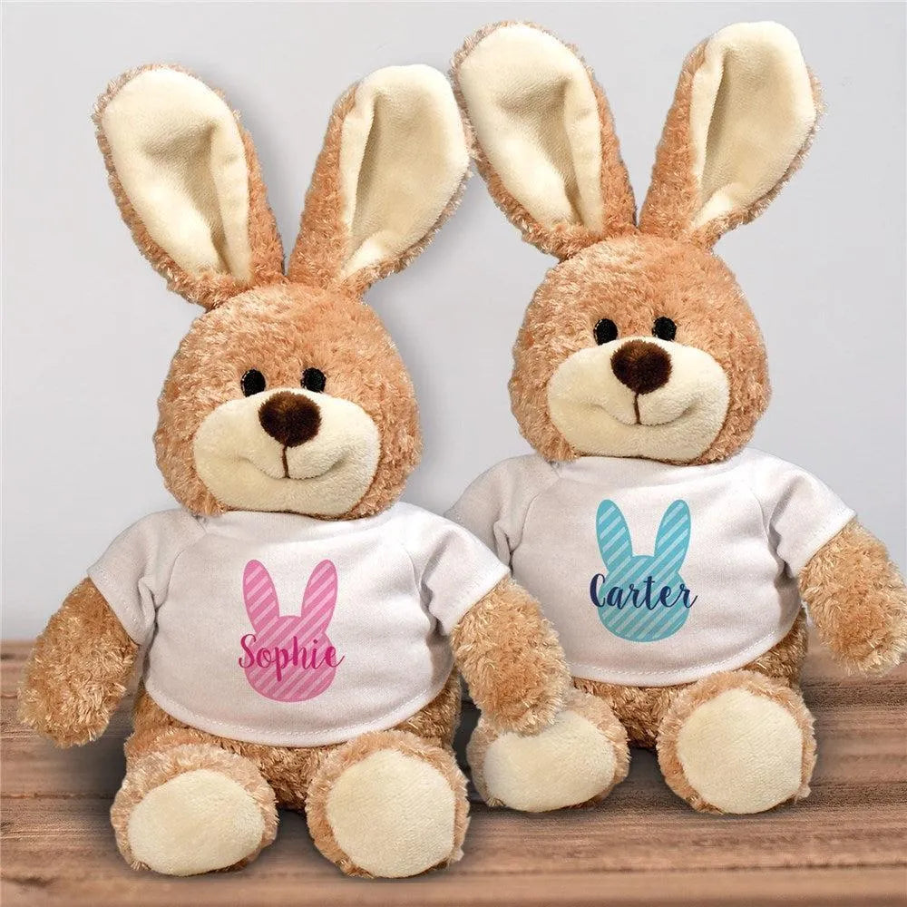 Personalized Striped Bunny Head with Name Stuffed Bunny-Sunny Jar Personalized Gifts