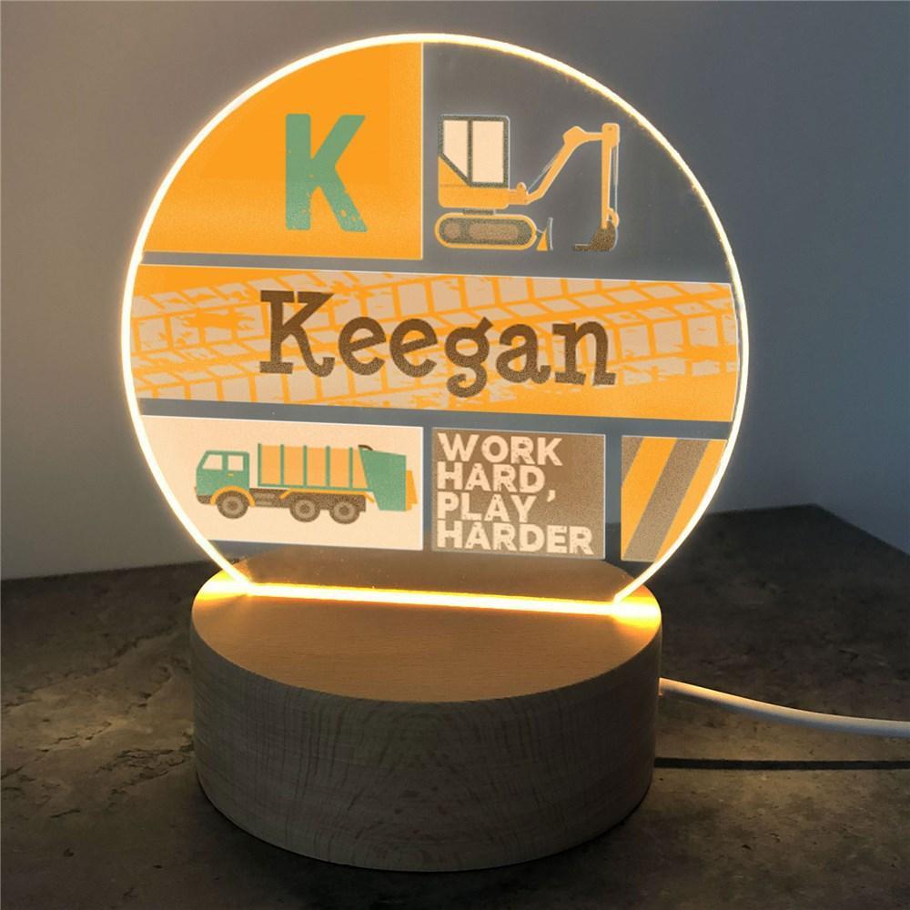 Personalized Trucks Round LED Sign-Sunny Jar Personalized Gifts