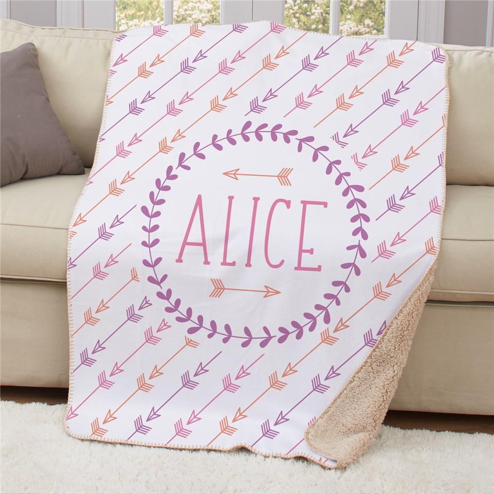 Personalized Arrows Sherpa Blanket 50x60
