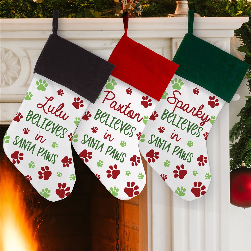 Personalized Believes in Santa Paws Stocking