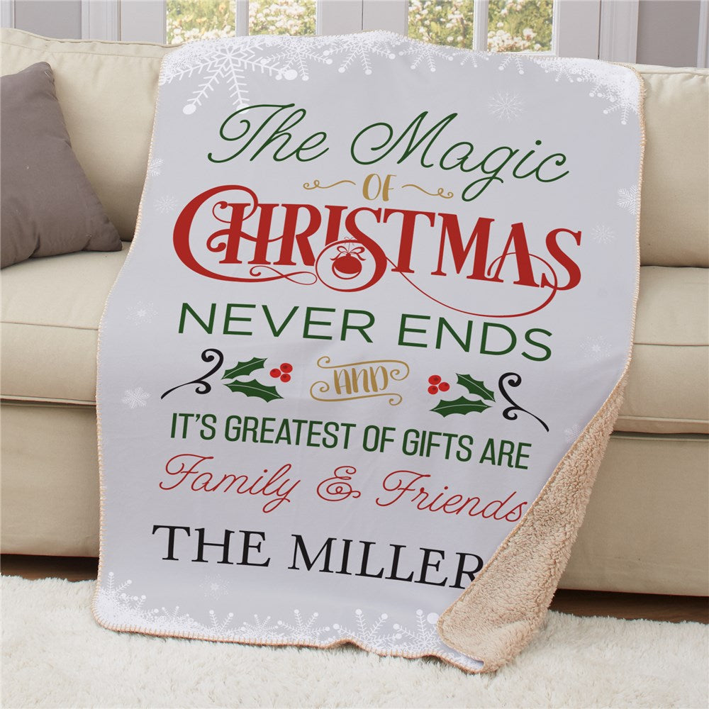 Personalized The Magic Of Christmas Sherpa Blanket