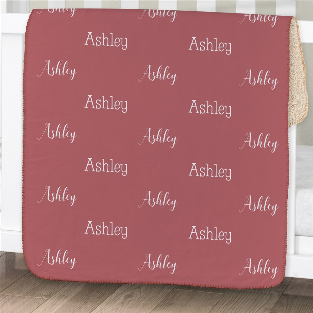 Personalized Name Word Art Sherpa Blanket