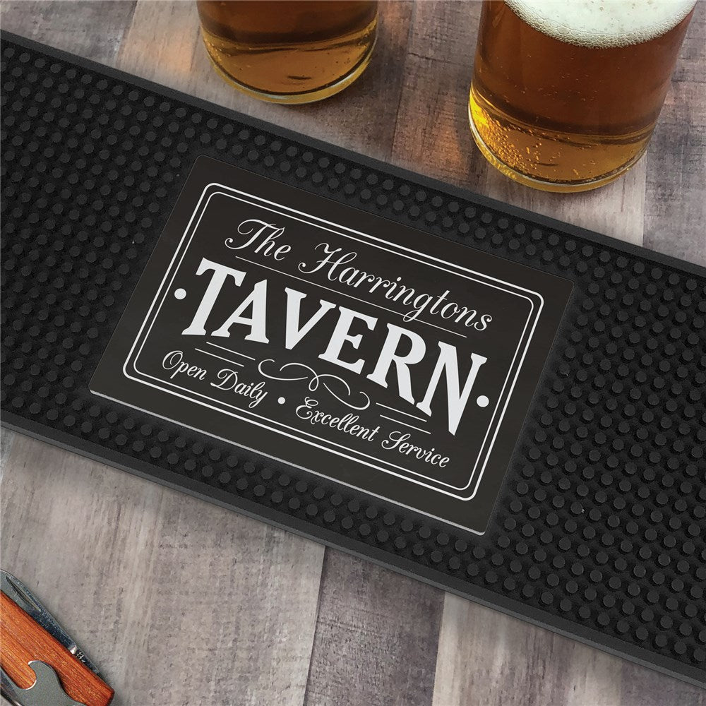 Personalized Chalkboard Farmhouse Tavern Bar Mat