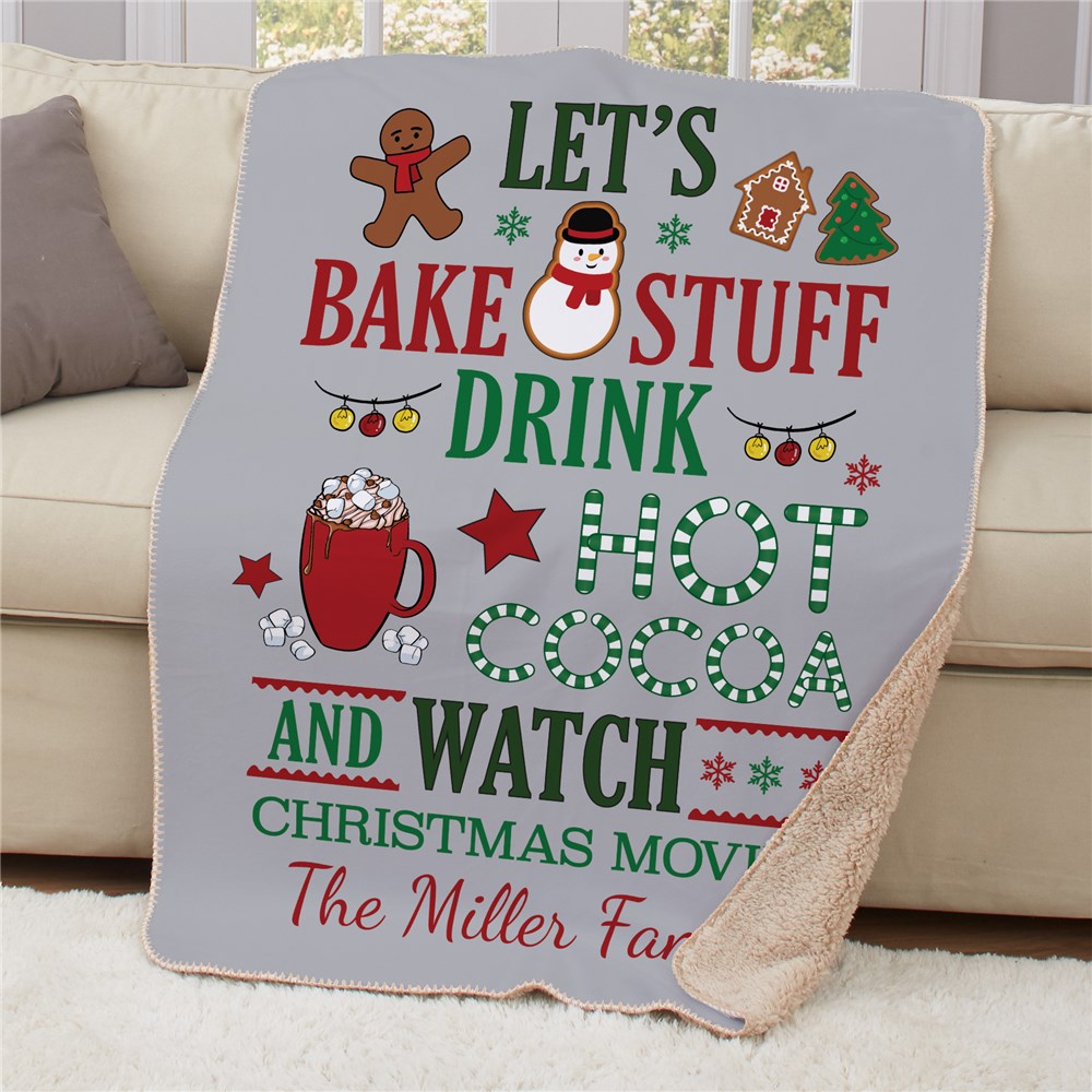 Personalized Let's Bake Stuff Sherpa Blanket