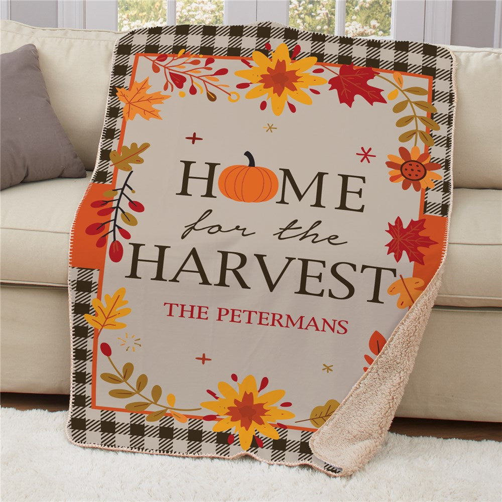 Personalized Home for the Harvest 37" x 57" Sherpa Blanket