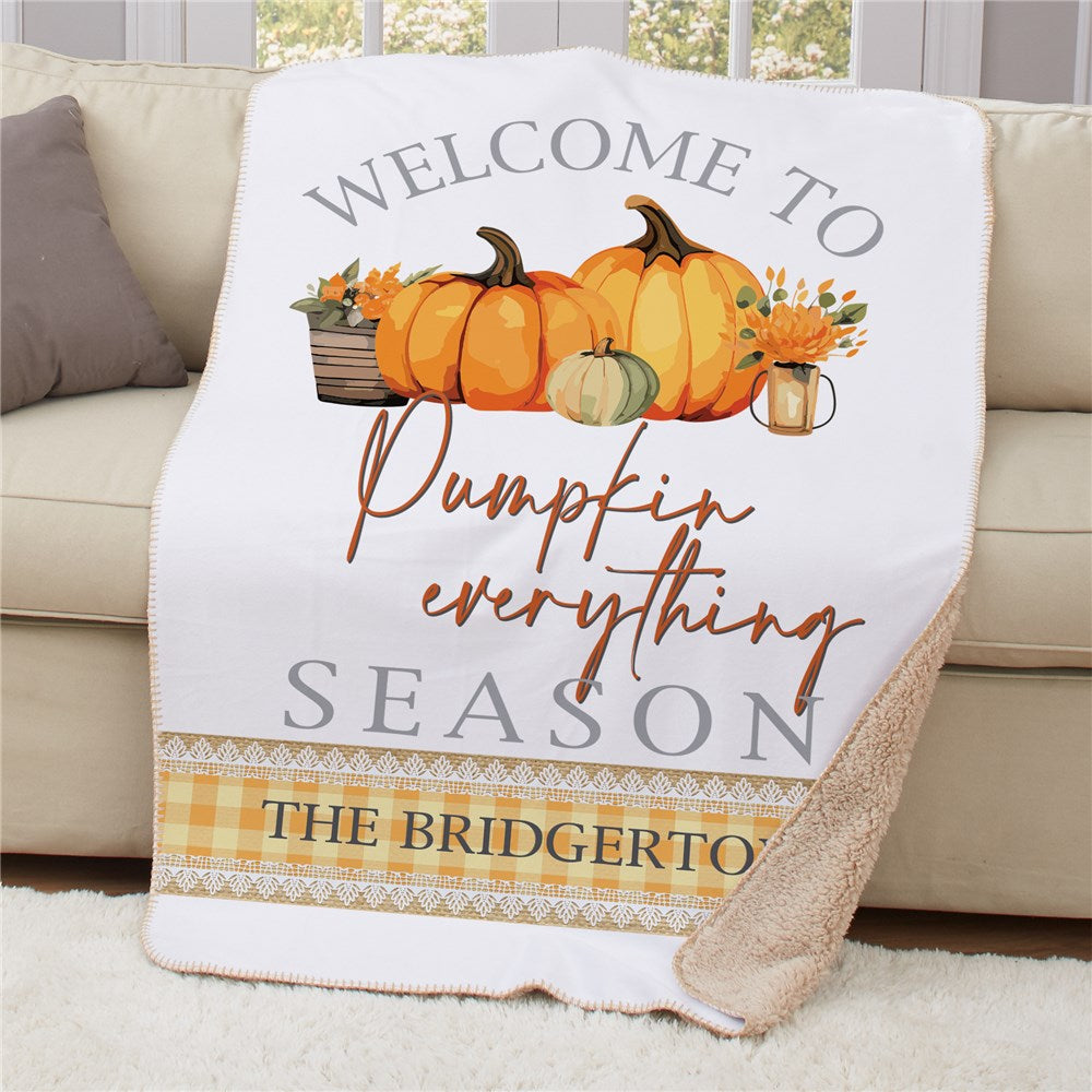 Personalized Pumpkin Everything 37" x 57" Sherpa Blanket