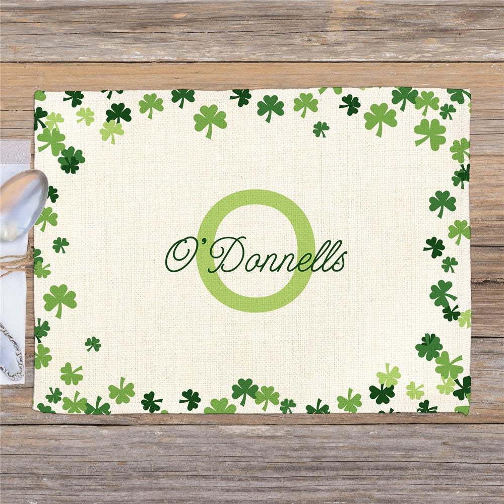 Personalized Shamrock Border Placemat