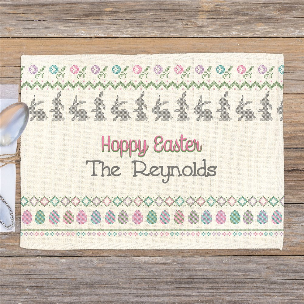 Personalized Easter Sweater Pattern Placemat
