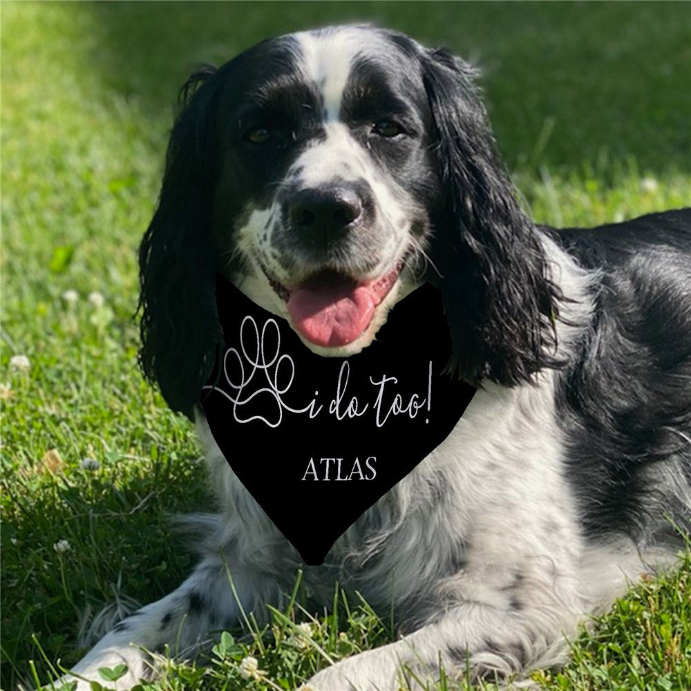 Personalized Paw doodle I do too! Dog Bandana