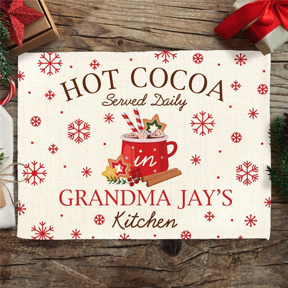 Personalized Hot Cocoa Served Daily Linen 2-Ply Placemat