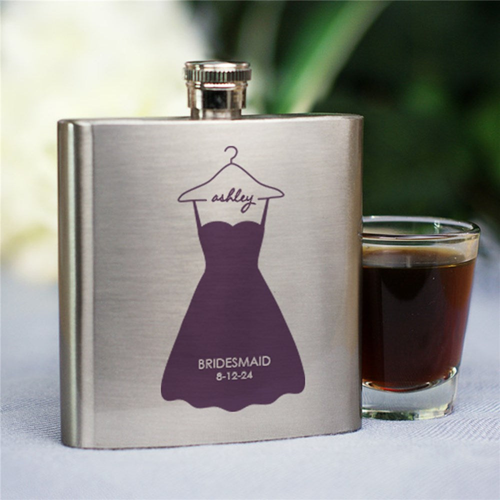 Personalized Bridal Party Dress Flask