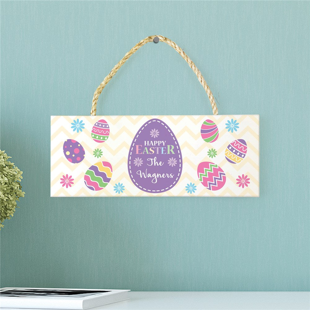 Personalized Happy Easter Rope Hanging Sign