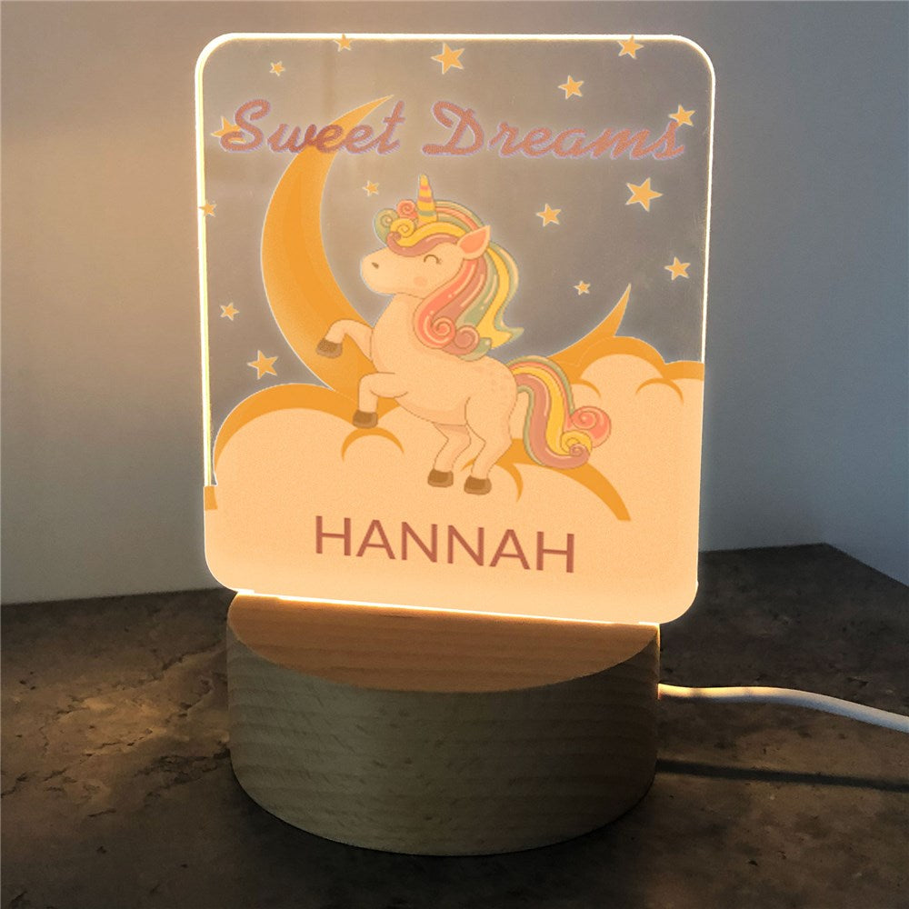 Personalized Sweet Dreams Unicorn Square Light Up Sign