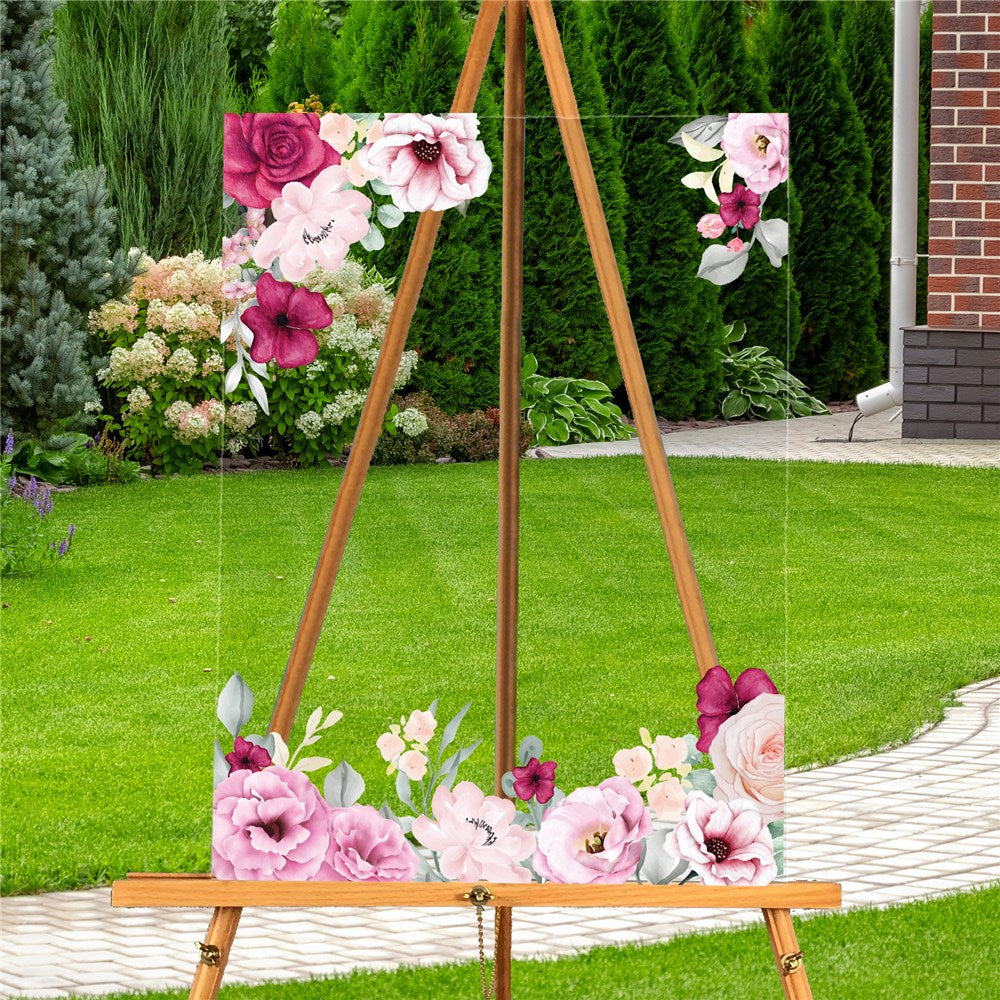 Blank with Floral Edges Acrylic Sign