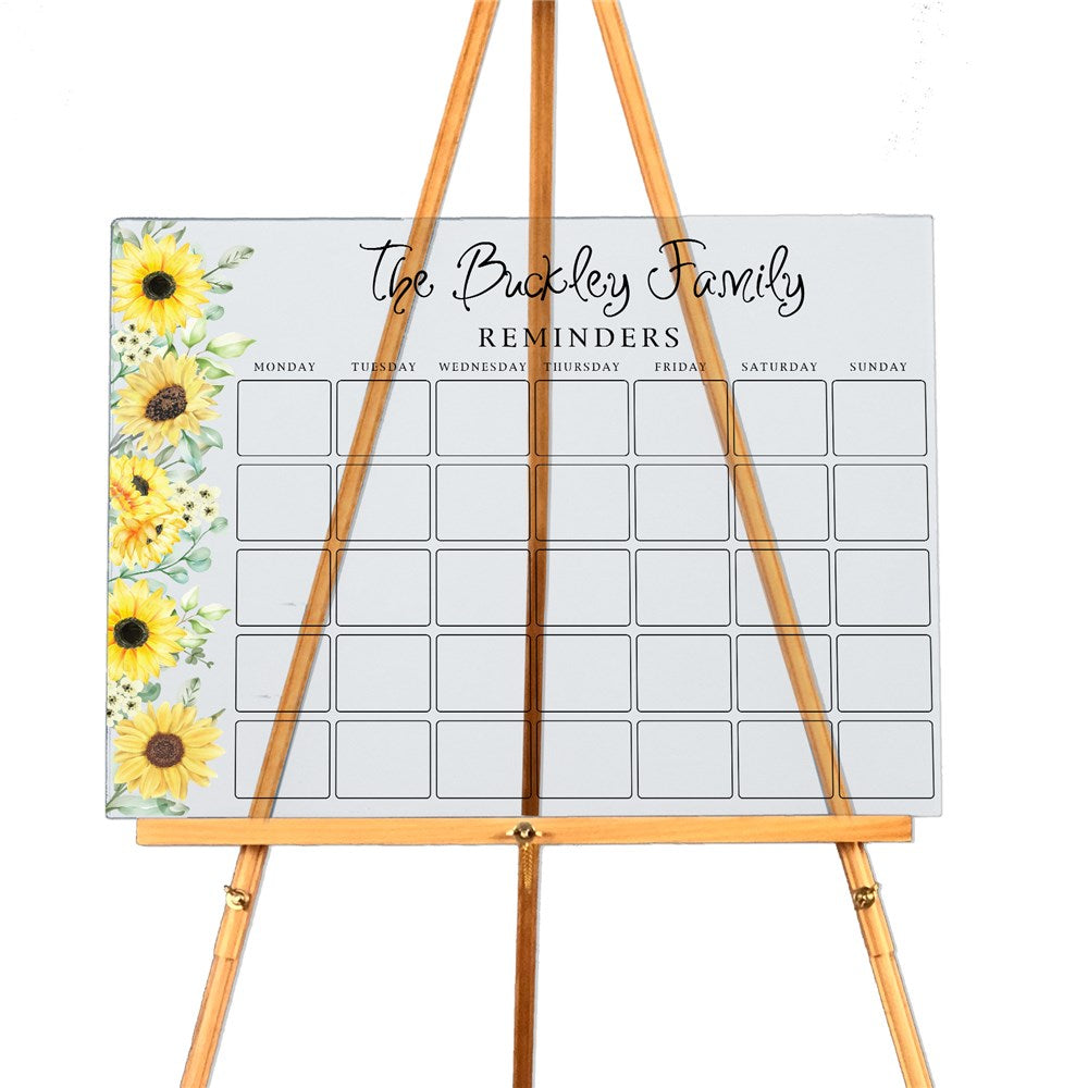 Personalized Sunflower Calendar Acrylic Sign