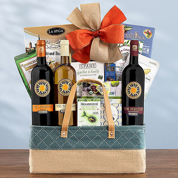 Italian Wine Trio: Gourmet Wine Gift Basket