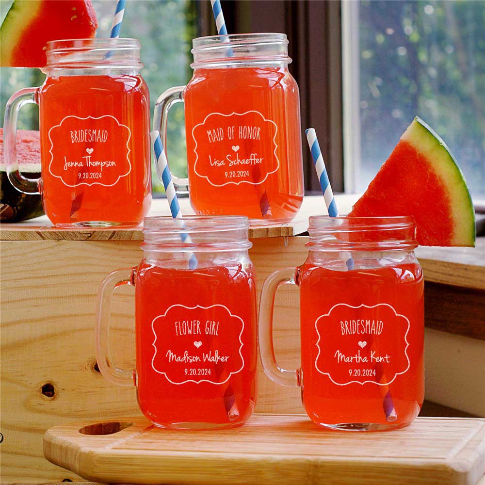Wedding Party Personalized Mason Jar-Sunny Jar Personalized Gifts