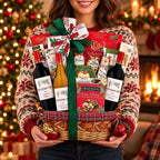 Person holding the Vintner's Path Trio Holiday Wine Gift Basket