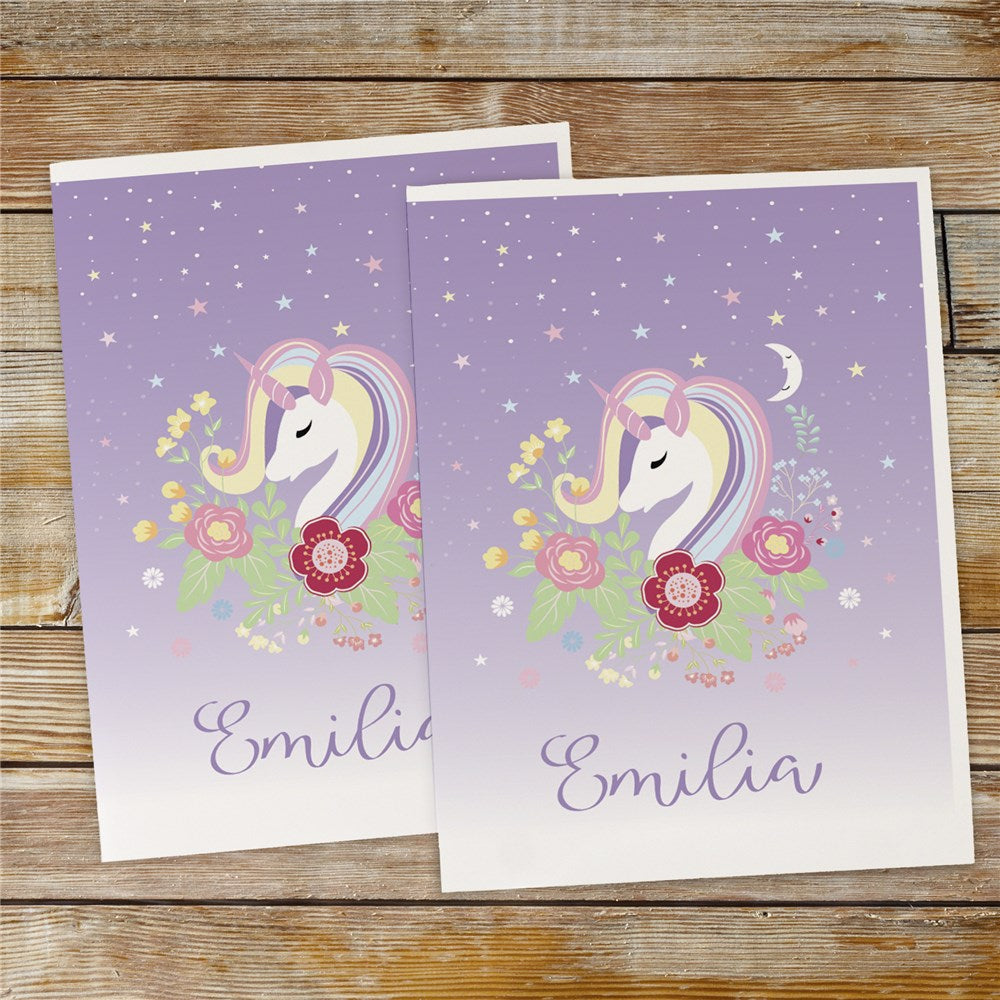 Personalized Unicorn Folder Set - Sunny Jar Personalized™