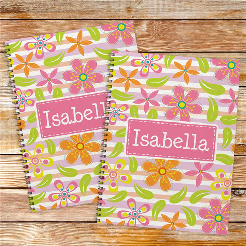 Personalized Floral Pattern Notebook Set - Sunny Jar Personalized™